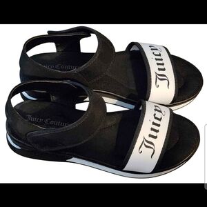Juicy Couture Black and White Strap Sandals
